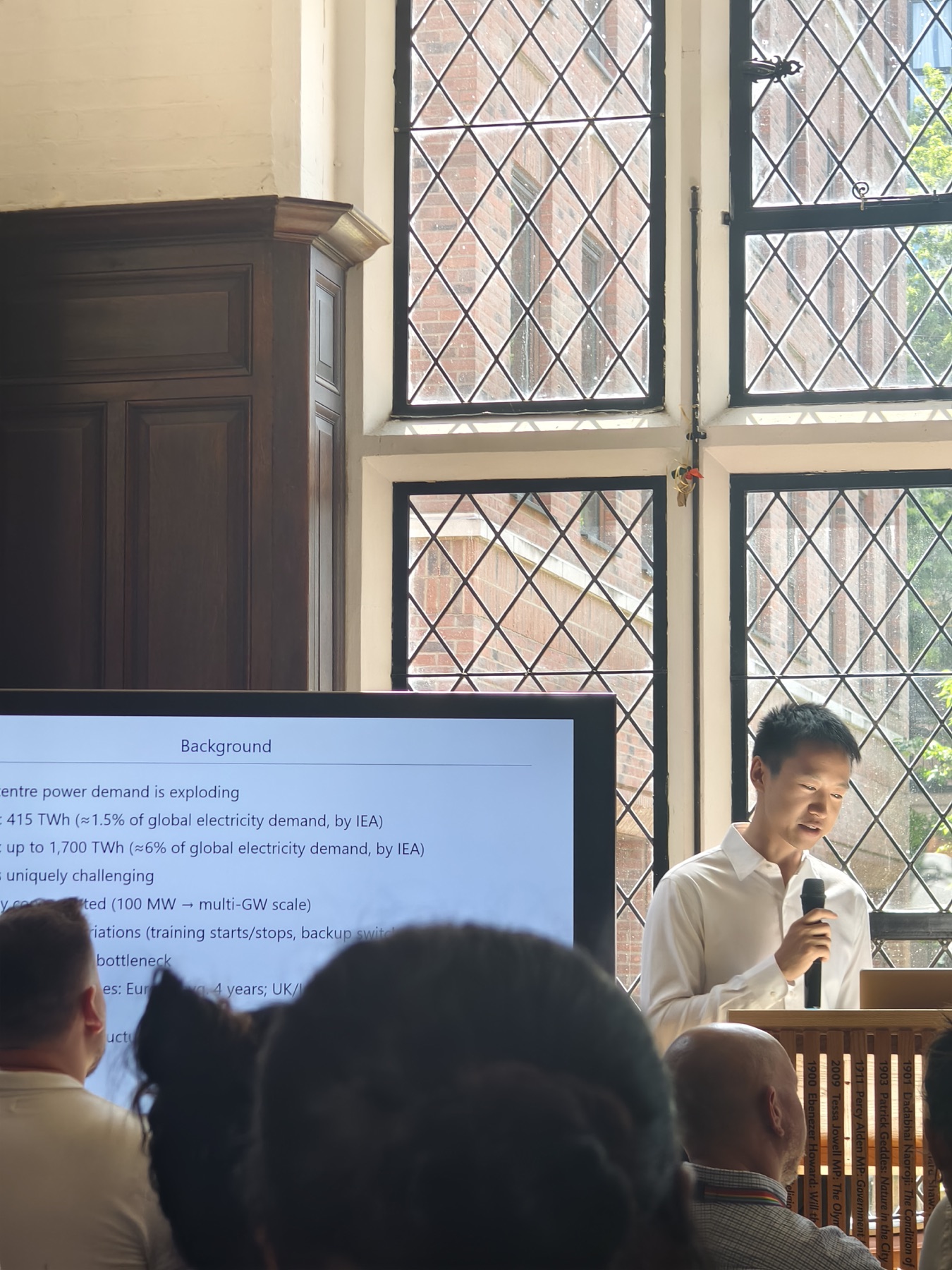 Yihong Zhou explaining data-centre power demand and flexibility