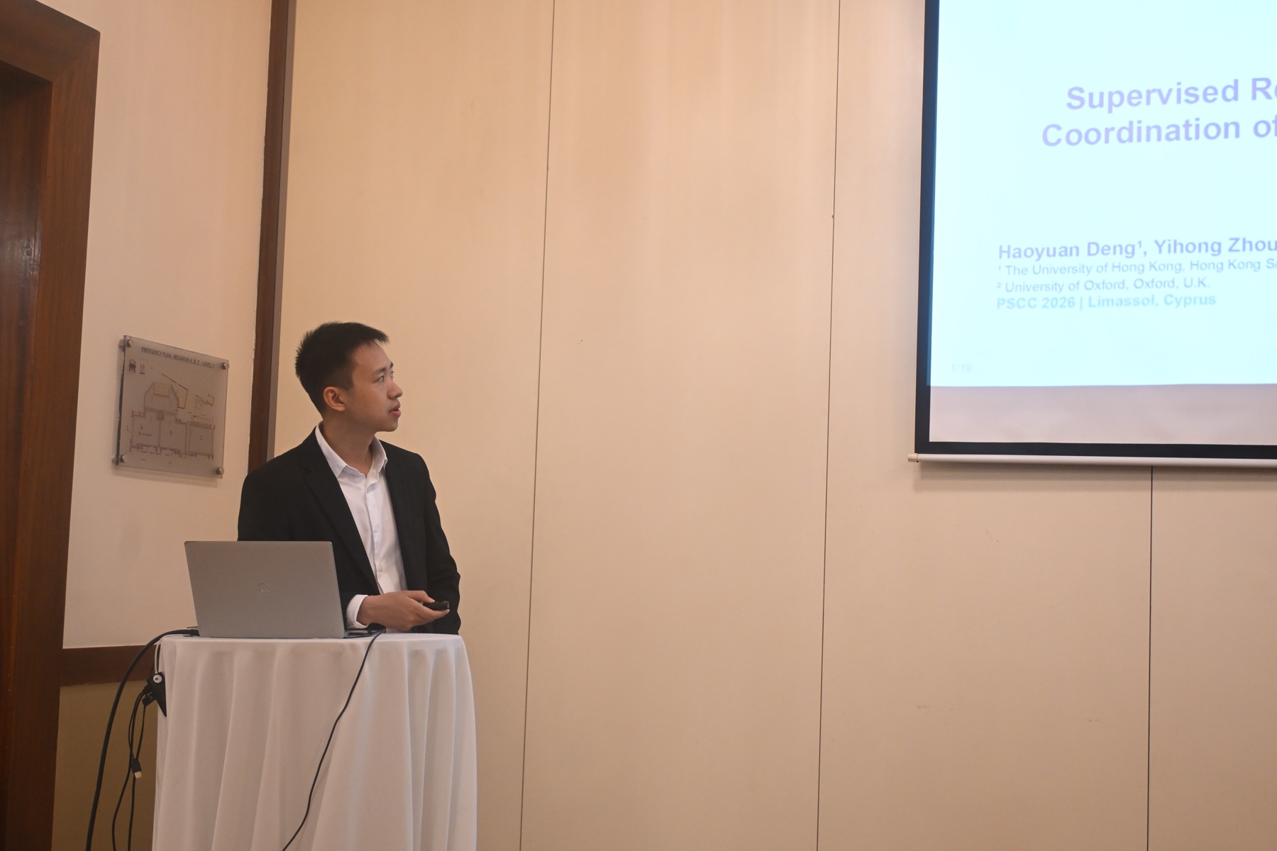 Yihong Zhou presenting at PSCC 2026 in Limassol
